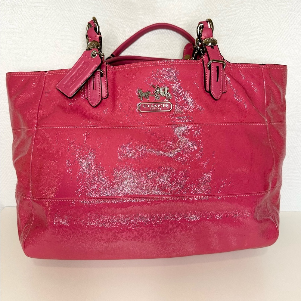 Coach Hot Pink Tribeca East/West Chain Strap Handbag Tote Purse